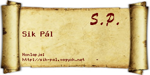 Sik Pál névjegykártya