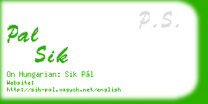 pal sik business card